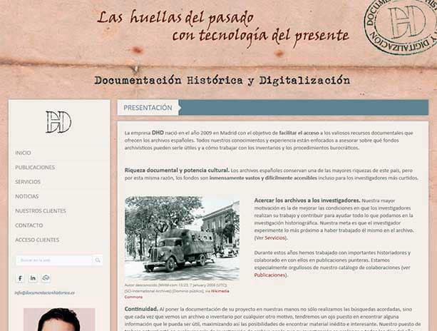 web de Documentación Histórica y Digitalización